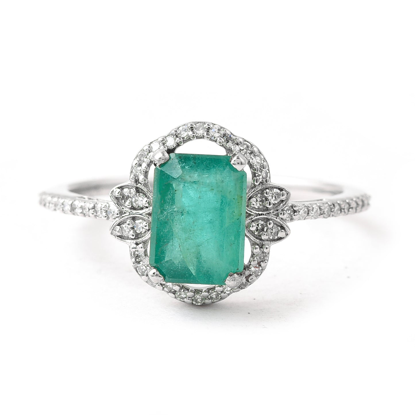 1.62 Ct Octagon Step Cut Natural Emerald 950 Platinum Ring