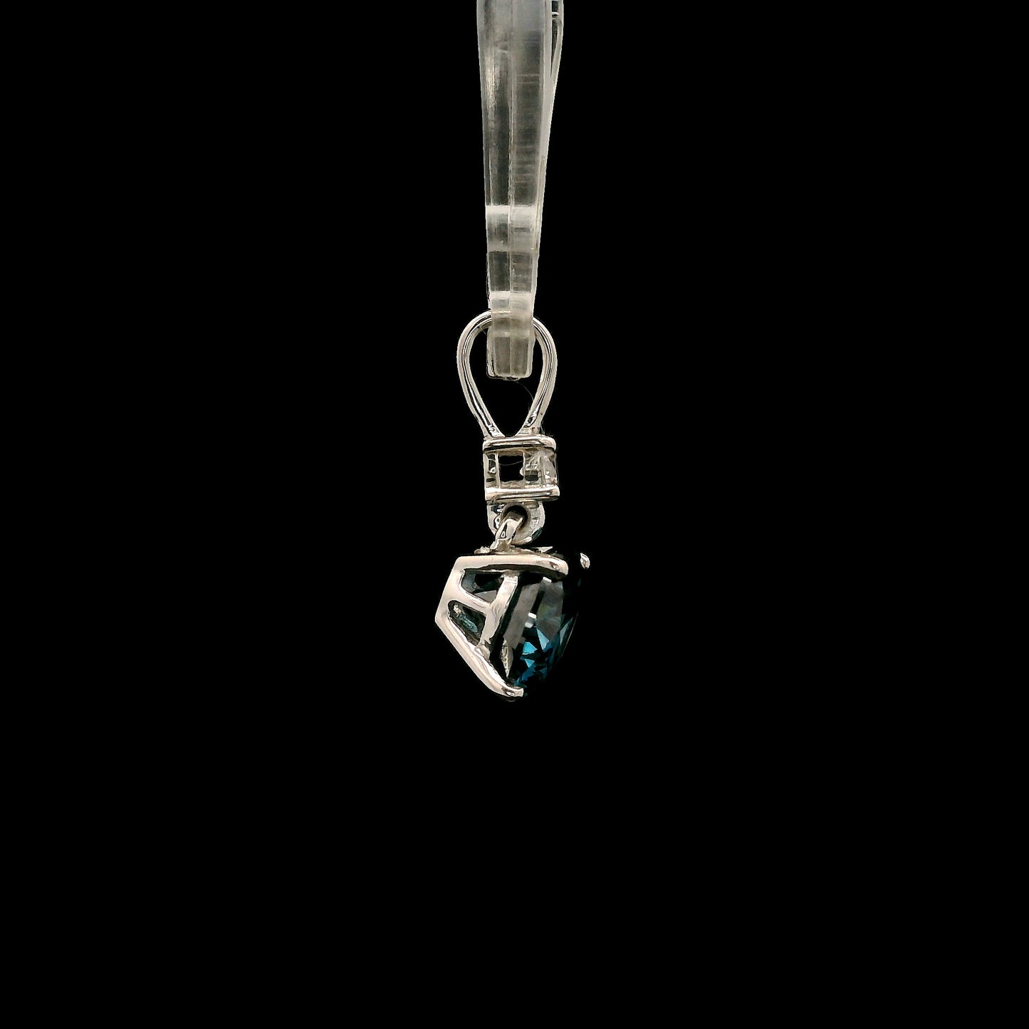 1.56 Carats Blue Lab Grown Diamond 14K Gold Pendant