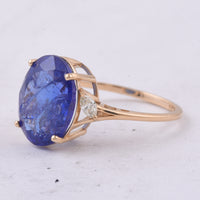 6.14 Ct Oval Natural Tanzanite 14K Gold Pendant