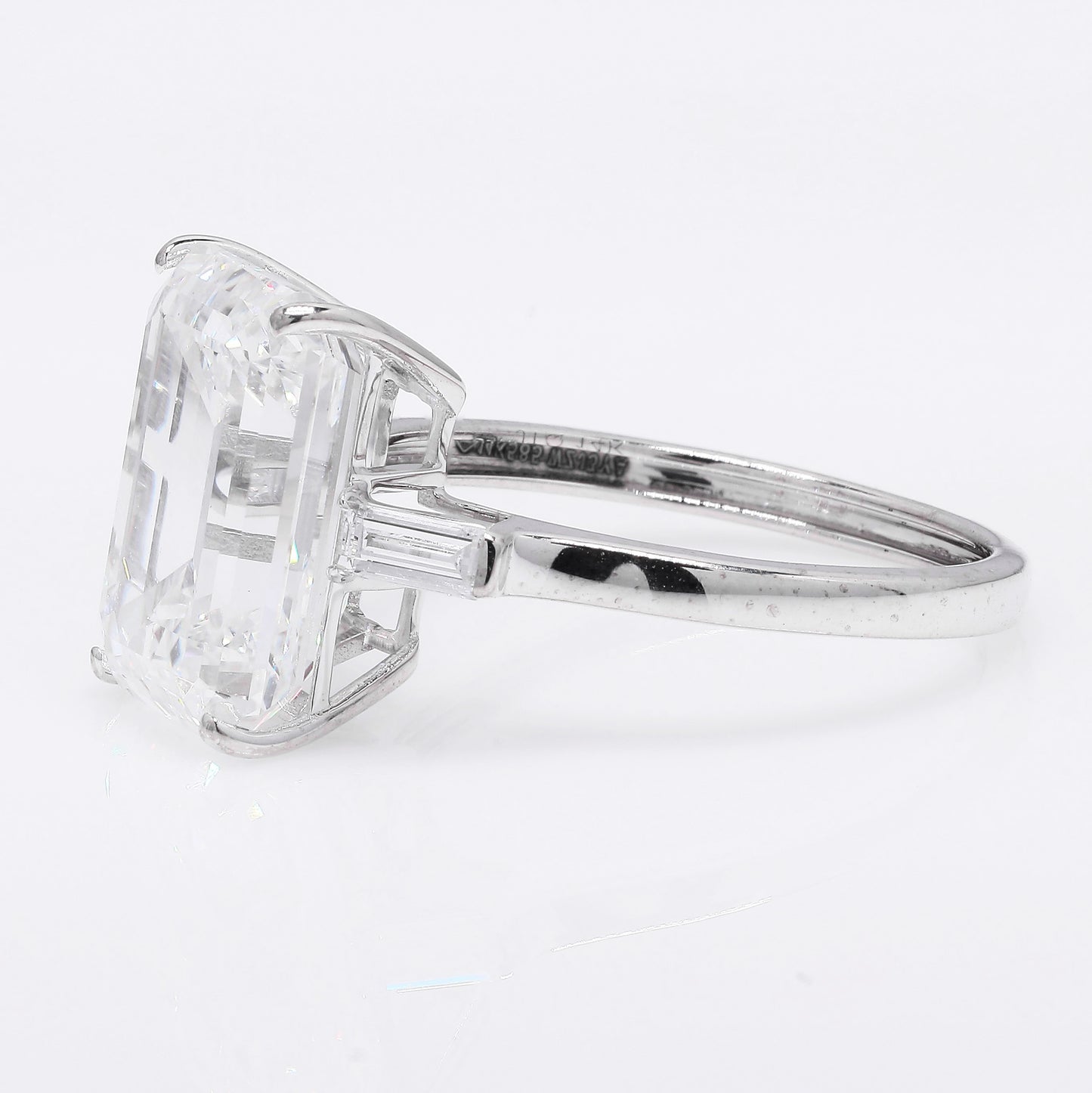 7.43 Ct Emerald Cut Lab Grown Diamond 14K Gold Ring