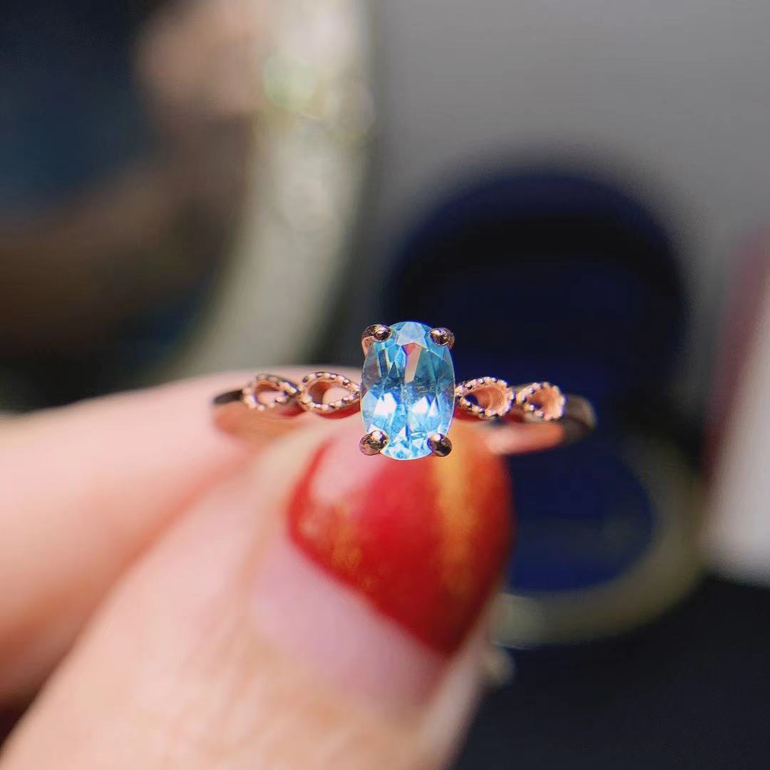 Blue Topaz 925 Sterling Silver Ring