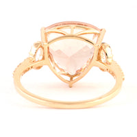 4.45 Carats Natural Beryl Morganite 14K Gold Ring