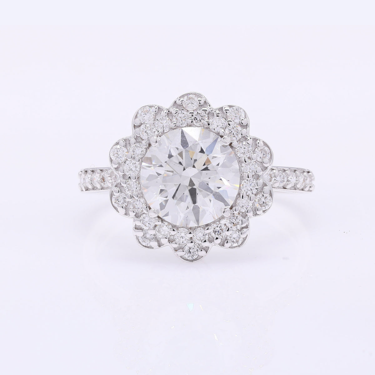 2.57 Carats Lab Grown Diamond 14K Gold Ring
