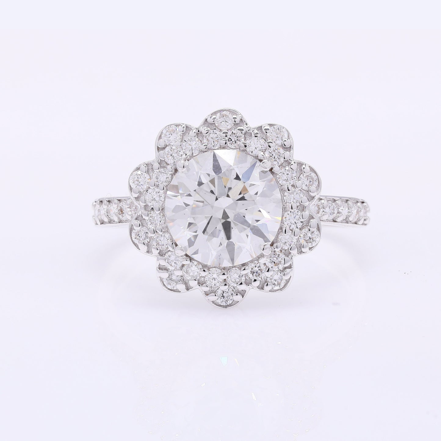 2.57 Carats Lab Grown Diamond 14K Gold Ring