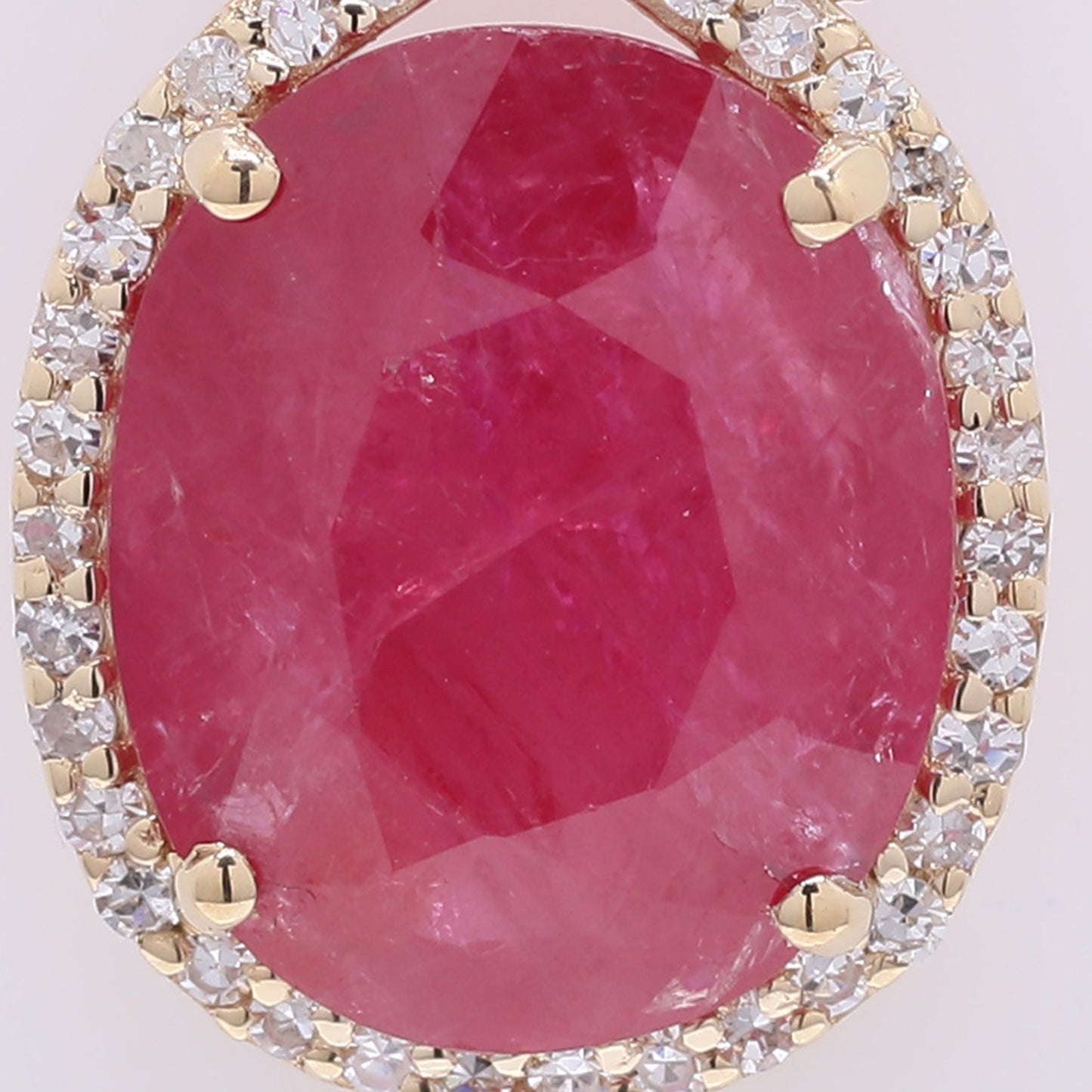 3.79 Ct Oval Mixed Cut Natural Ruby 14K Gold Pendant