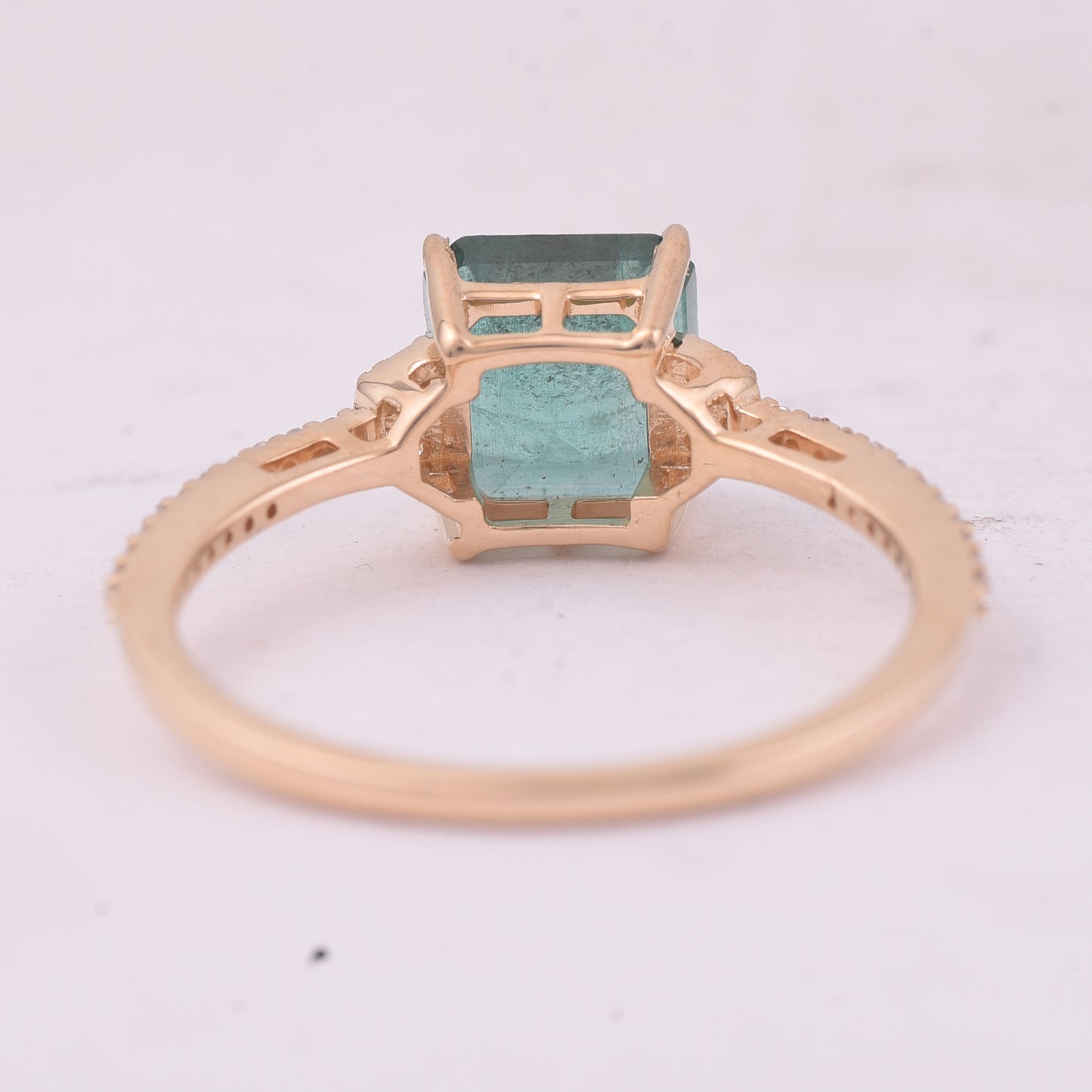1.78 Ct Octagon Step Cut Natural Emerald 14K Gold Ring
