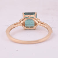 1.78 Ct Octagon Step Cut Natural Emerald 14K Gold Ring