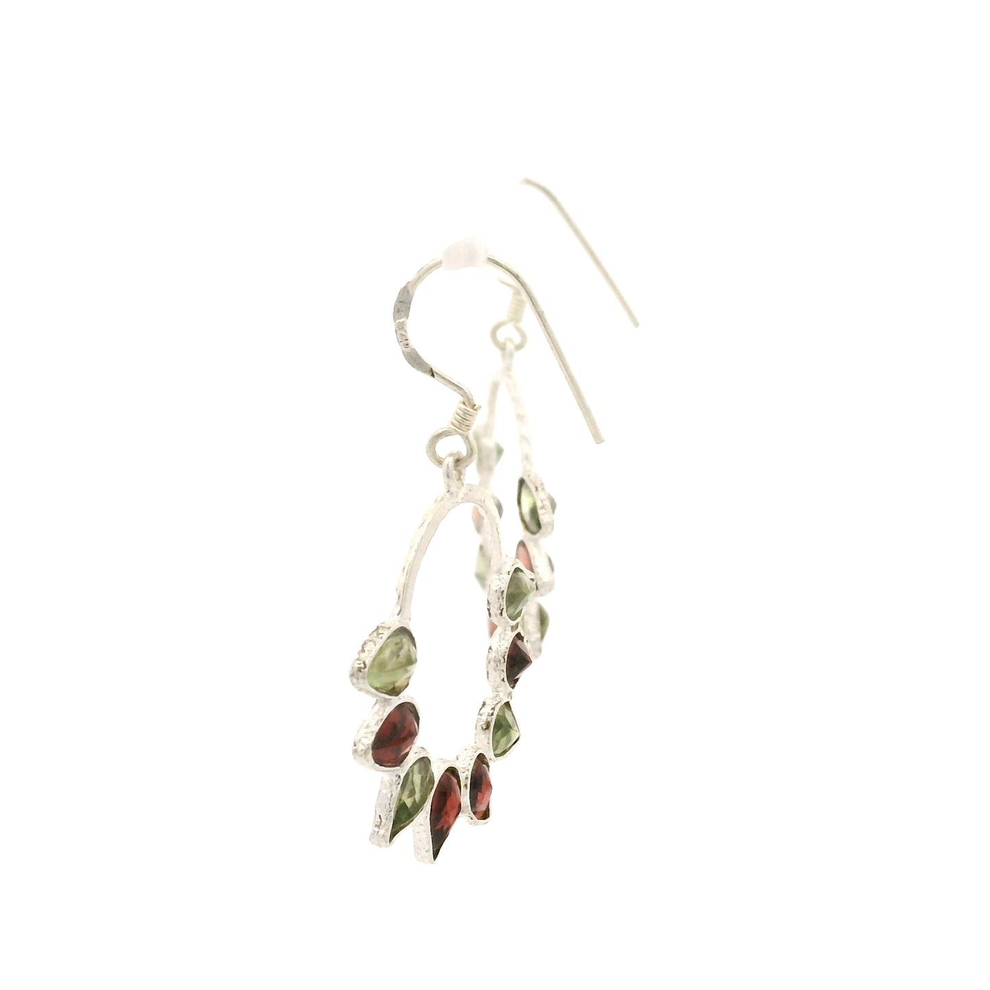 8.38 Ct Garnet, Peridot 925 Sterling Silver Earrings