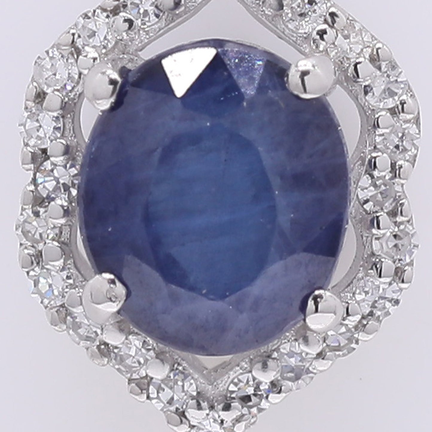 1.23 Ct Oval Mixed Cut Natural Sapphire 950 Platinum Pendant