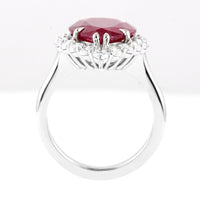 8.73 Ct Pear Ruby 950 Platinum Ring