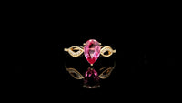 1.87 Ct Pear Lab Grown Pink Sapphire 14K Gold Ring