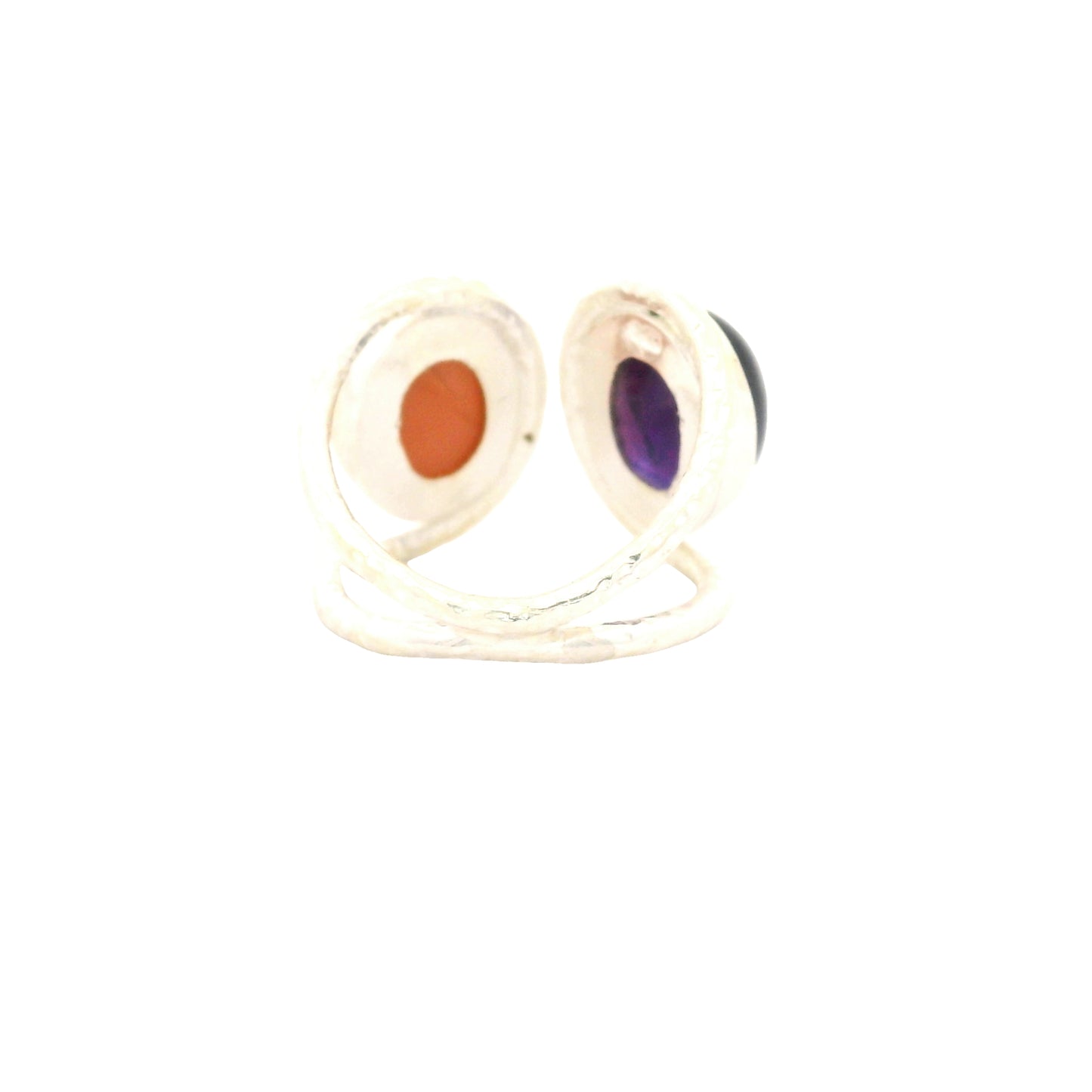 8.04 Ct Amethyst, Moonstone 925 Sterling Silver Ring