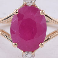 2.59 Ct Oval Natural Ruby 14K Gold Ring