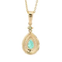 0.61 Ct Pear Emerald 14K Gold Pendant