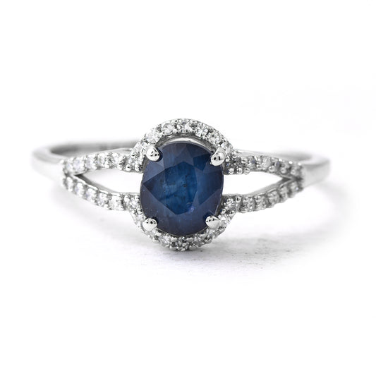 1.29 Ct Oval Sapphire 950 Platinum Ring