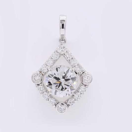 2.07 Carats Lab Grown Diamond 14K Gold Pendant