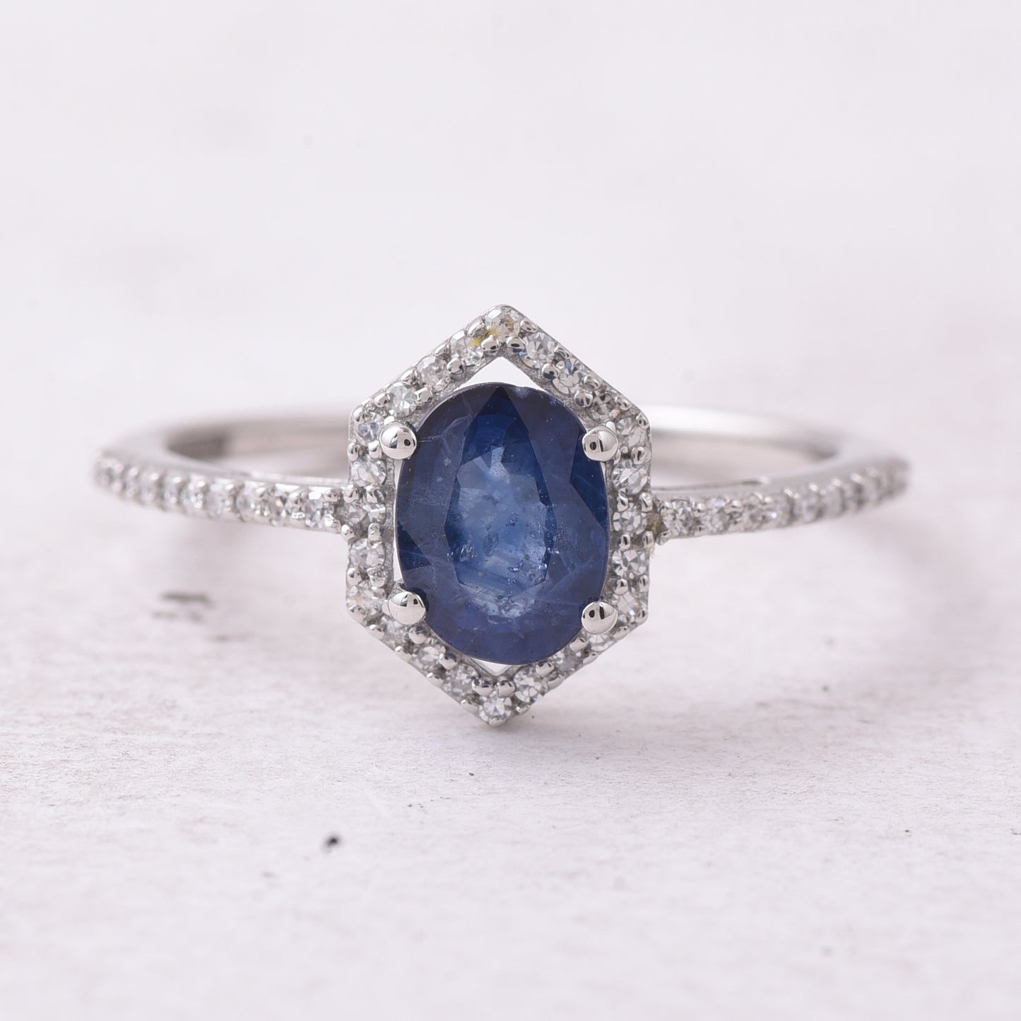 1.39 Ct Oval Mixed Cut Natural Sapphire 950 Platinum Ring