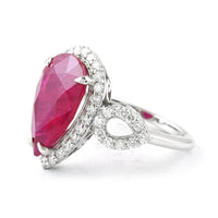 6.75 Ct Pear Ruby 950 Platinum Ring