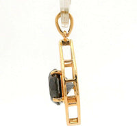1.97 Ct Round Black Diamond 14K Gold Pendant