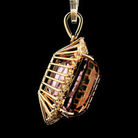 31.18 Ct Cushion Kunzite 14K Gold Pendant