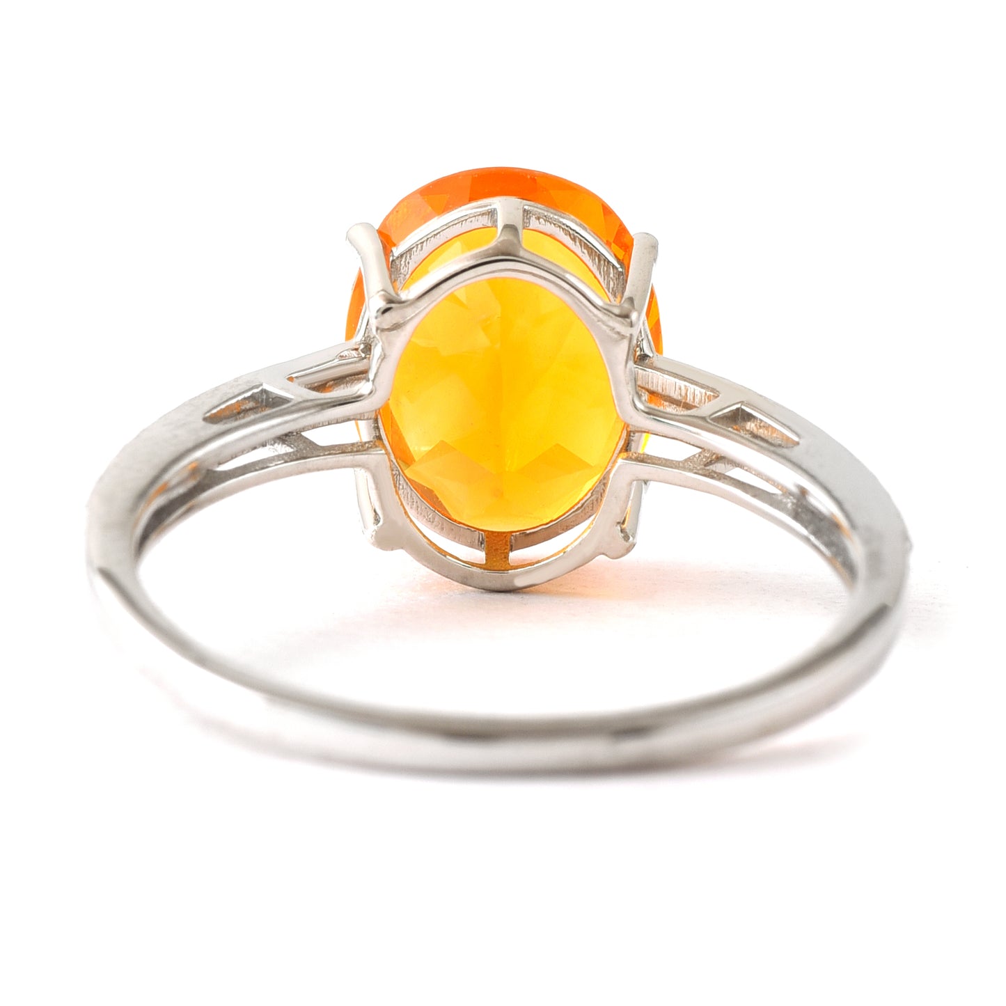 1.83 Ct Oval Mixed Cut Natural Fire Opal 950 Platinum Ring