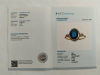 2.33 Ct Oval Mixed Cut Natural Sapphire 14K Gold Ring