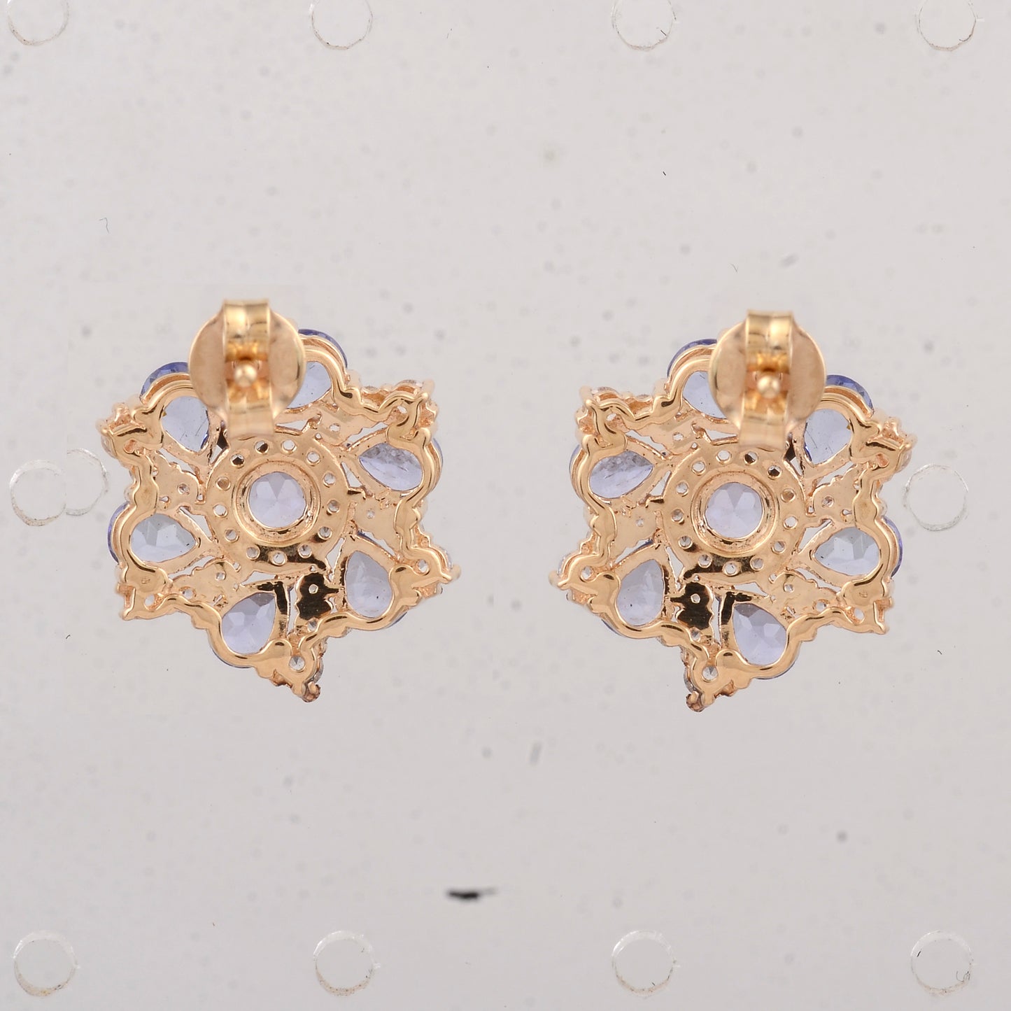 2.83 Ct Round Tanzanite 14K Gold Earrings