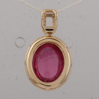 4.08 Ct Oval Tourmaline 9K Gold Pendant