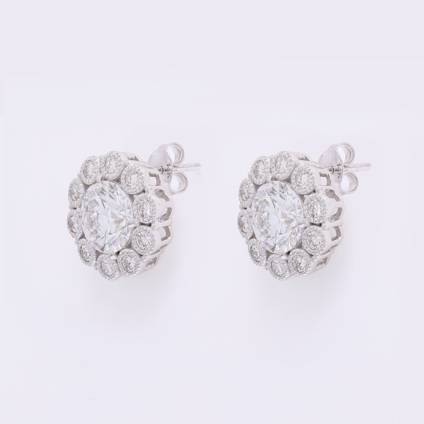 3.97 Carats Lab Grown Diamond 14K Gold Earrings