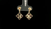 3.05 Ct Square Rubellite 14K Gold Earrings