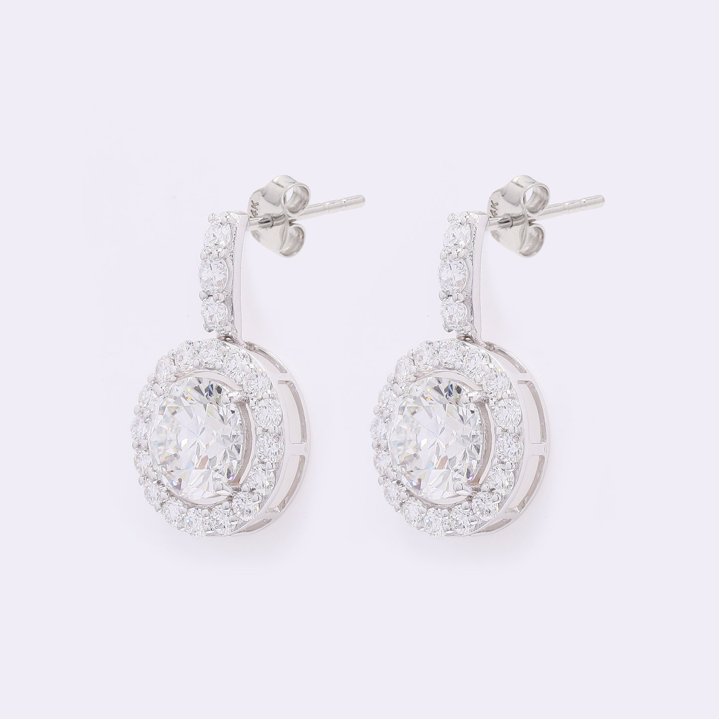 4.36 Carats Lab Grown Diamond 14K Gold Earrings