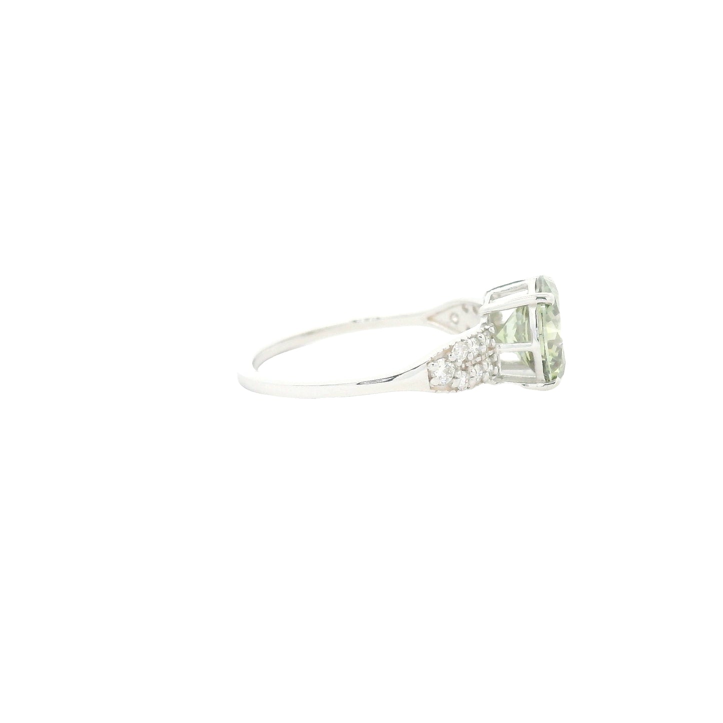 2.22 Carats Green Lab Grown Diamond 14K Gold Ring