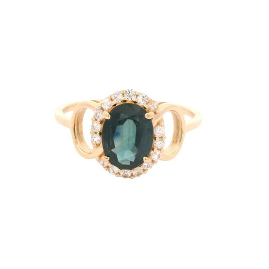 1.50 Ct Oval Sapphire 14K Gold Ring