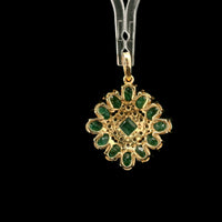 2.49 Ct Square Emerald 14K Gold Pendant