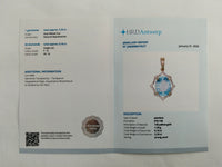 2.33 Ct Oval Mixed Cut Natural Aquamarine 14K Gold Pendant