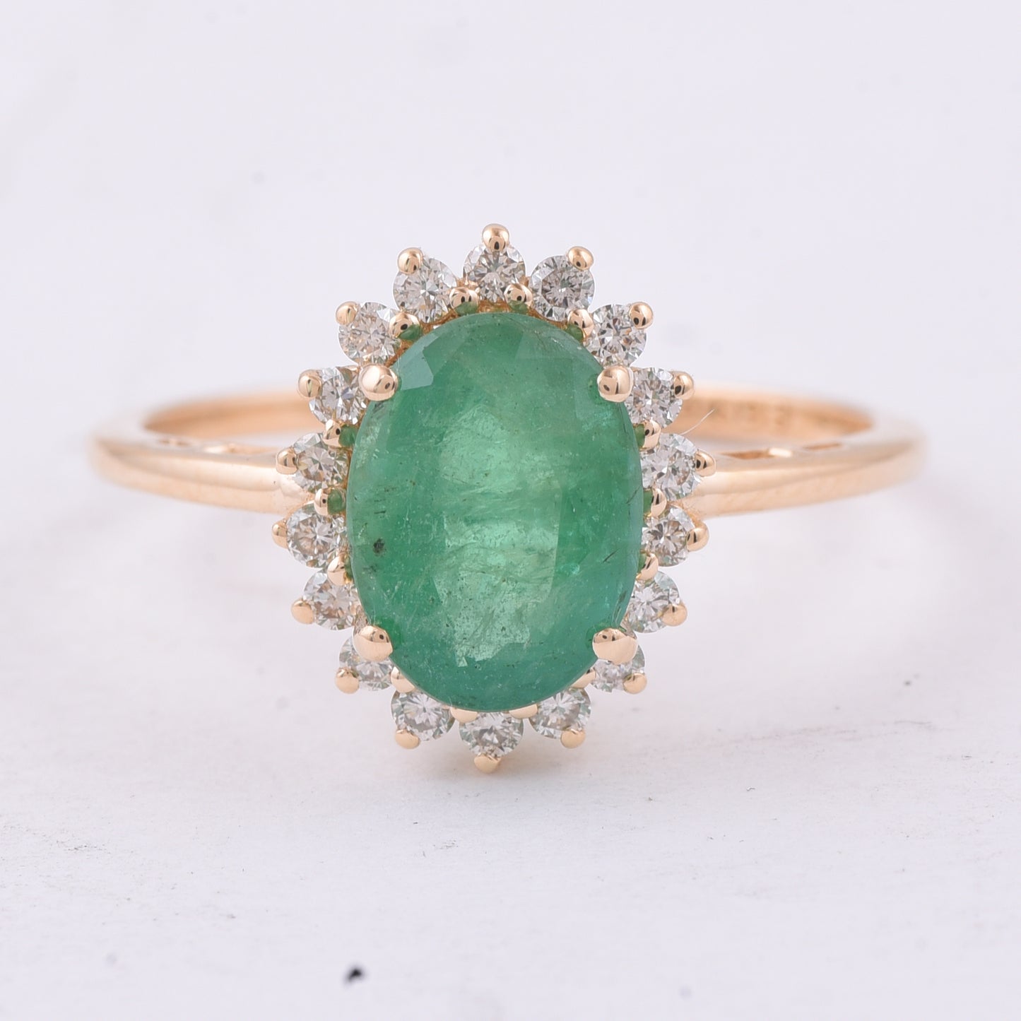2.30 Ct Oval Natural Emerald 14K Gold Ring