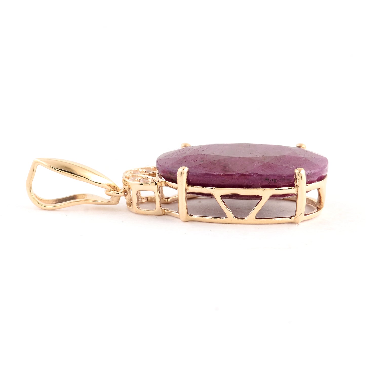 9.06 Ct Oval Ruby 14K Gold Pendant