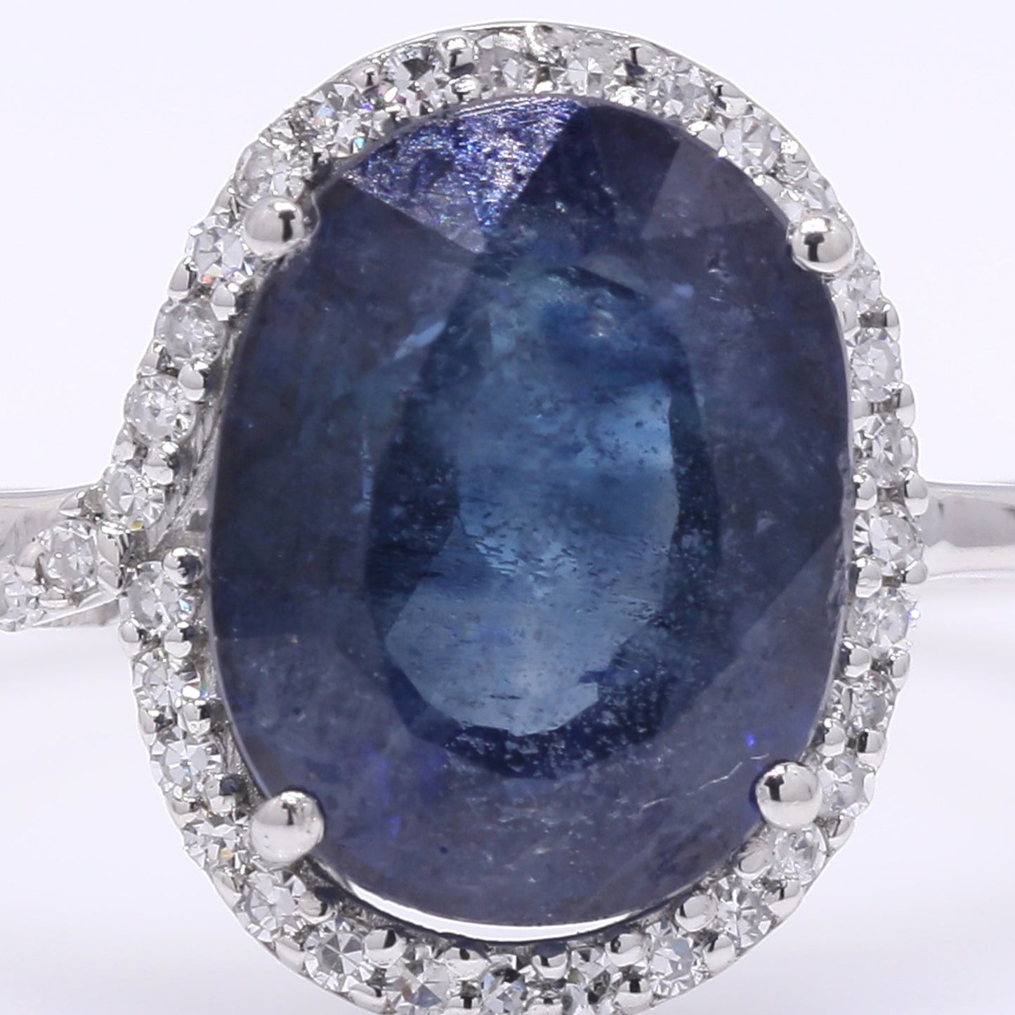 3.78 Ct Oval Mixed Cut Natural Sapphire 950 Platinum Ring