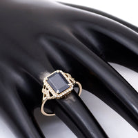 2.33 Ct Octagon Natural Sapphire 14K Gold Ring