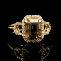 2.31 Ct Octagon Step Cut Natural Colour Change Sapphire 14K Gold Ring