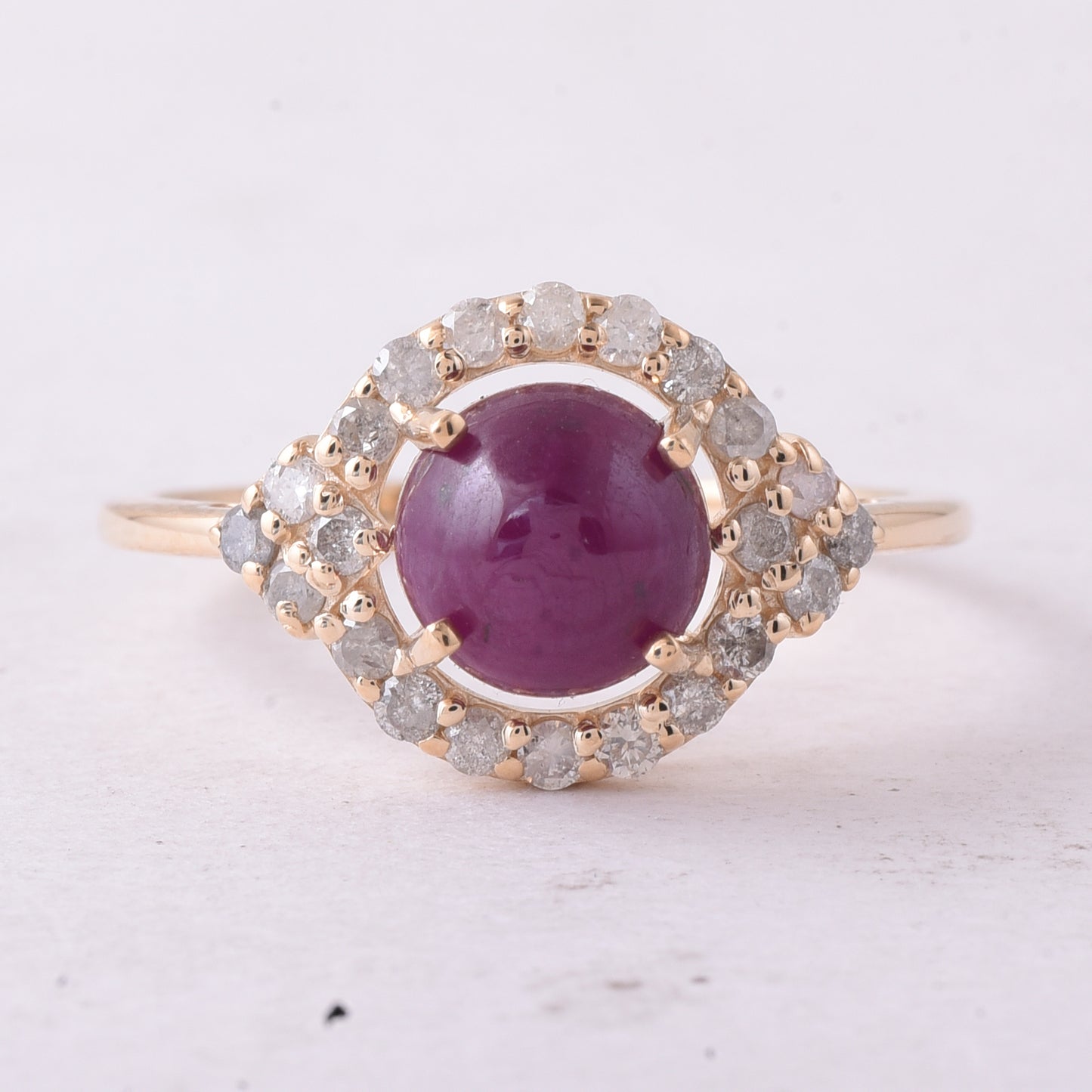 2.71 Ct Round Ruby 9K Gold Ring