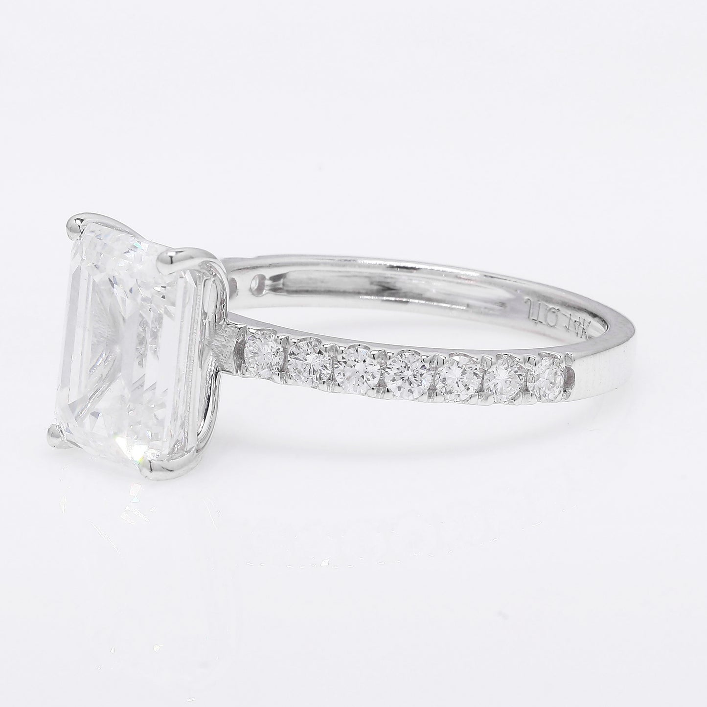 3.26 Ct Emerald Cut Lab Grown Diamond 14K Gold Ring