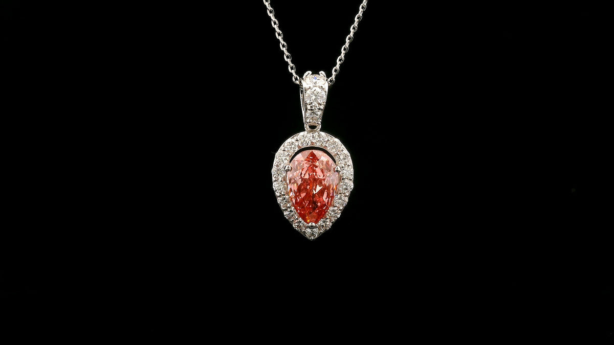 2.64 Carats Pink Lab Grown Diamond 14K Gold Pendant