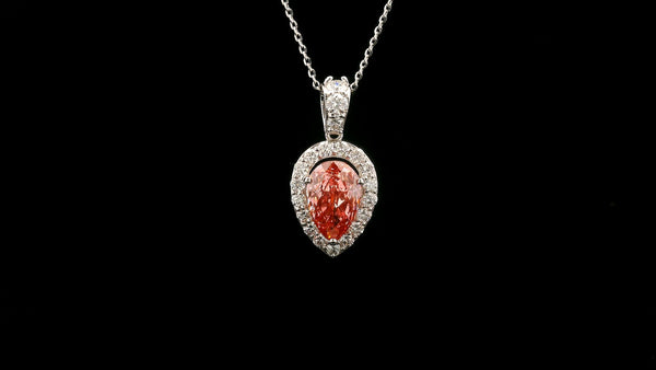 2.64 Carats Pink Lab Grown Diamond 14K Gold Pendant