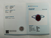 1.36 Ct Oval Mixed Cut Natural Ruby 950 Platinum Ring