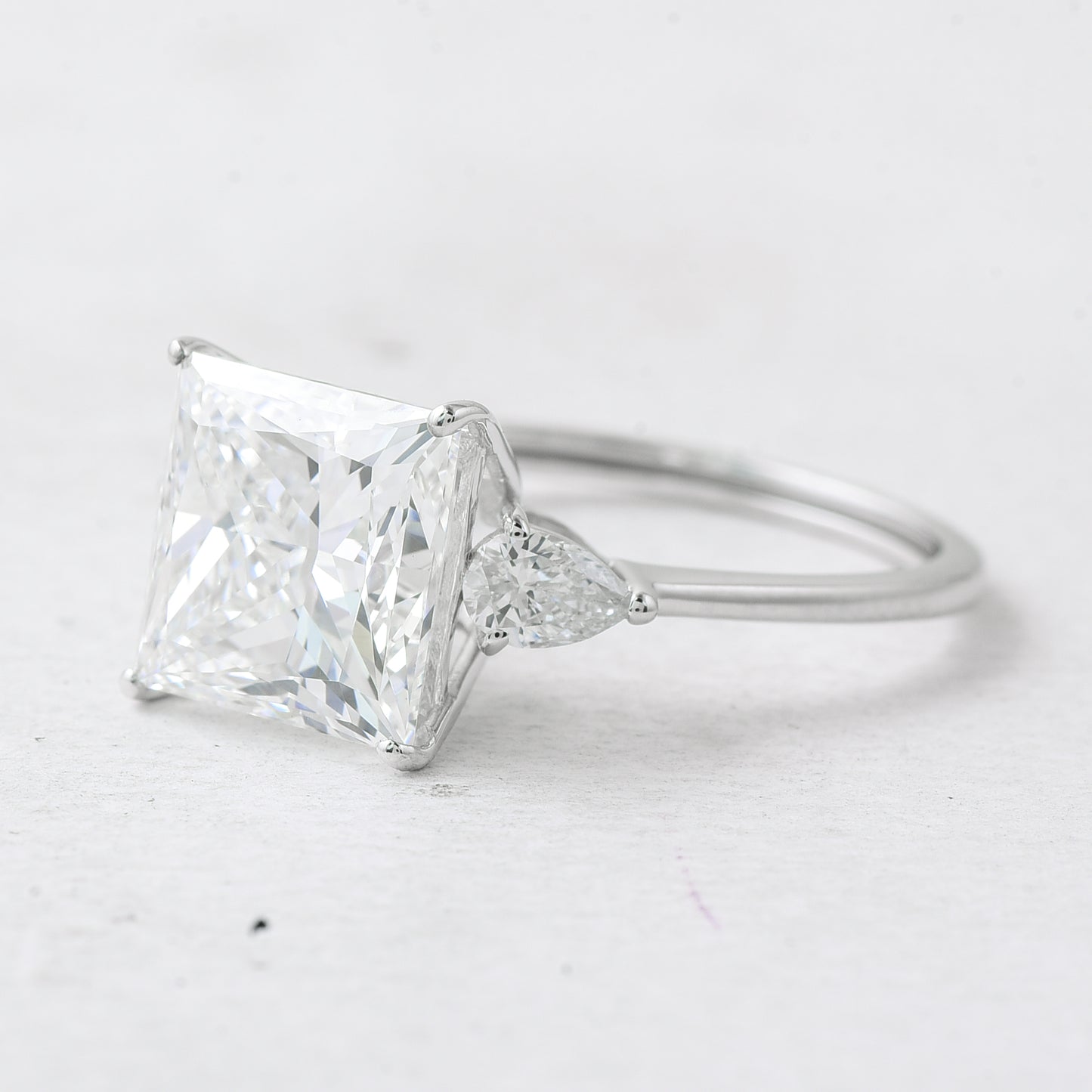 4.51 Ct Square Lab Grown Diamond 14K Gold Ring