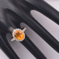 2.47 Ct Oval Fire Opal 9K Gold Ring