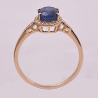 2.03 Ct Oval Mixed Cut Natural Sapphire 14K Gold Ring