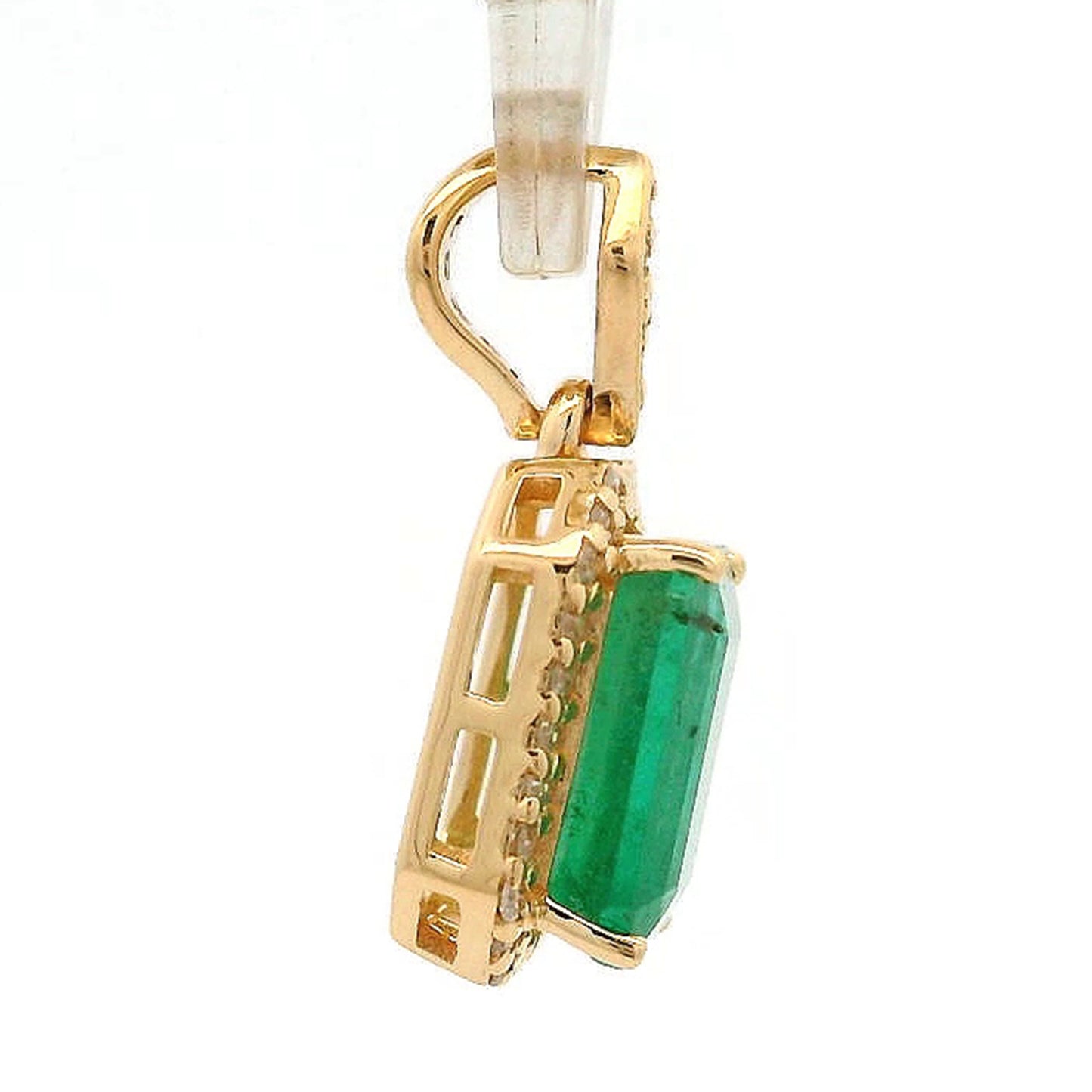 1.47 Ct Octagon Emerald 14K Gold Pendant