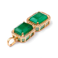 3.71 Ct Octagon Step Cut Natural Emerald 14K Gold Pendant